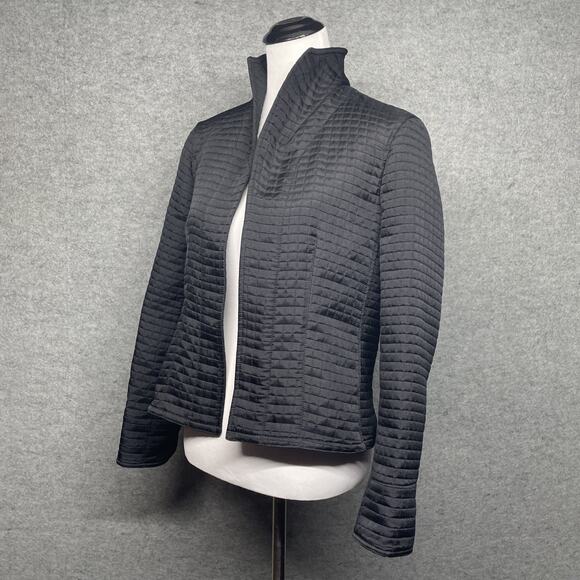 Harve Benard/Benard Holtzman Women Med Black Quilted Open Jacket Structured - Picture 5 of 7
